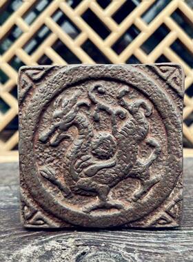 加厚款中式覆古砖雕四神兽青龙白虎朱雀玄武杯垫研学拓片课堂拓印