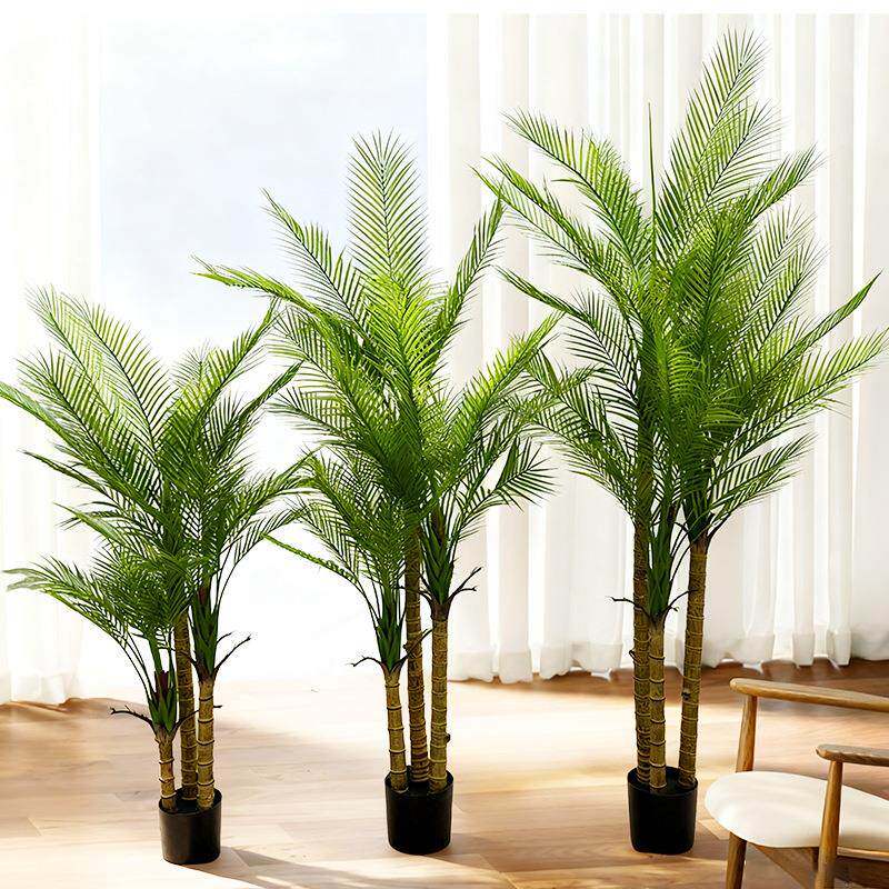 仿真散尾葵植物盆栽北欧风室内装饰摆件葵树绿植凤尾葵盆栽可拆装