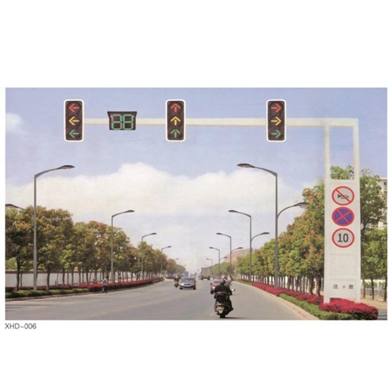 市政道路人行道红绿灯道路交通满屏信号灯十字路口L型道路信号灯