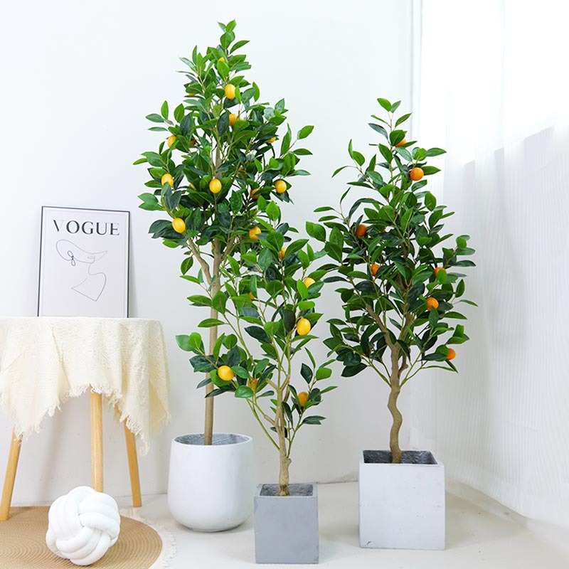 仿真柠檬树盆栽室内ins风格绿植客厅橘子落地盆栽摆件装饰家假树