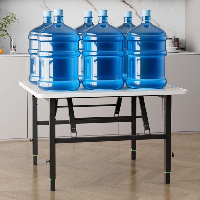 桌升降桌脚折叠子腿办公桌架双无品牌/支弹簧架加厚圆桌架简易对