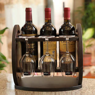 实木酒架摆件创意酒架餐厅欧式酒杯架高脚杯架悬挂葡萄酒架