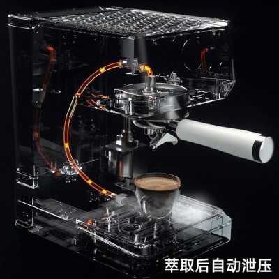突尼E3家用咖啡机小型意式浓缩咖啡一体机全半自动蒸汽打奶泡礼品
