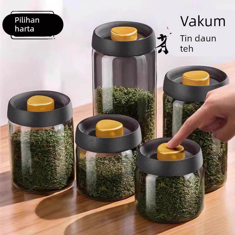 德国品质真空茶叶罐食品茶罐陈皮储存罐高档密封罐子防潮玻璃瓶盒