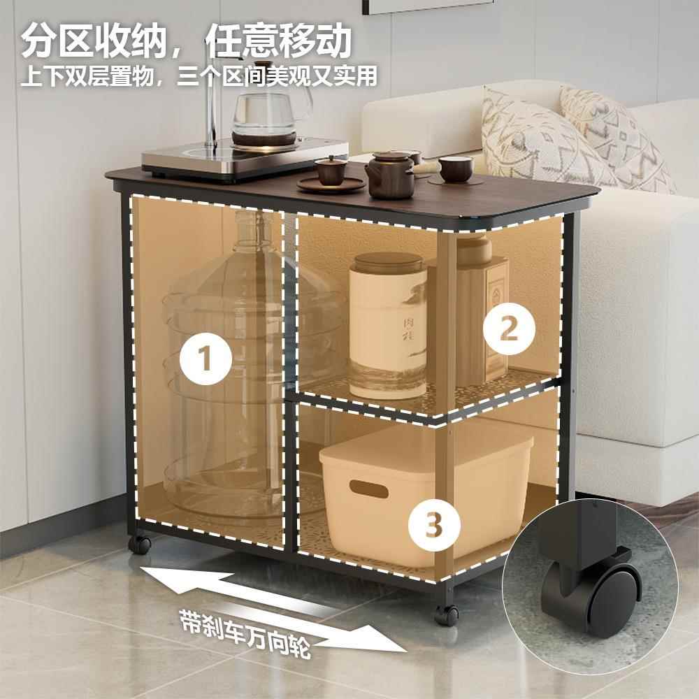 约现简侧边泡茶边几代带轮置物架家用大容收量纳可移动沙WFC发小