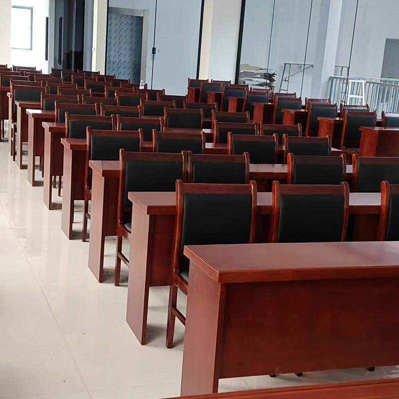 会议室桌椅组合课桌辅导办公培训桌实木油漆双人会议条形桌长条桌