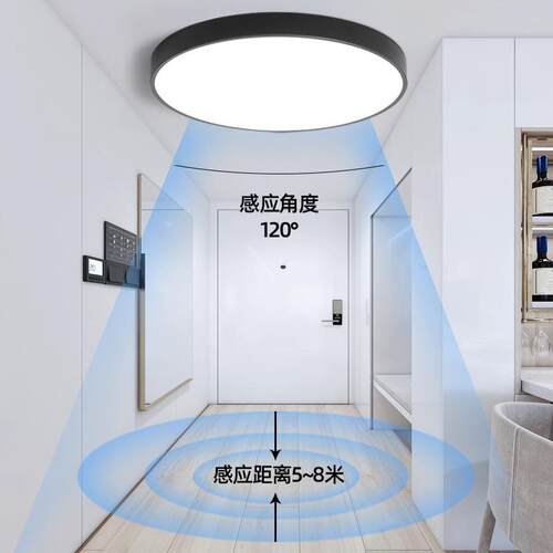 led智能感应吸顶灯声控阳台过道楼梯家用入户走廊雷达人体感应灯