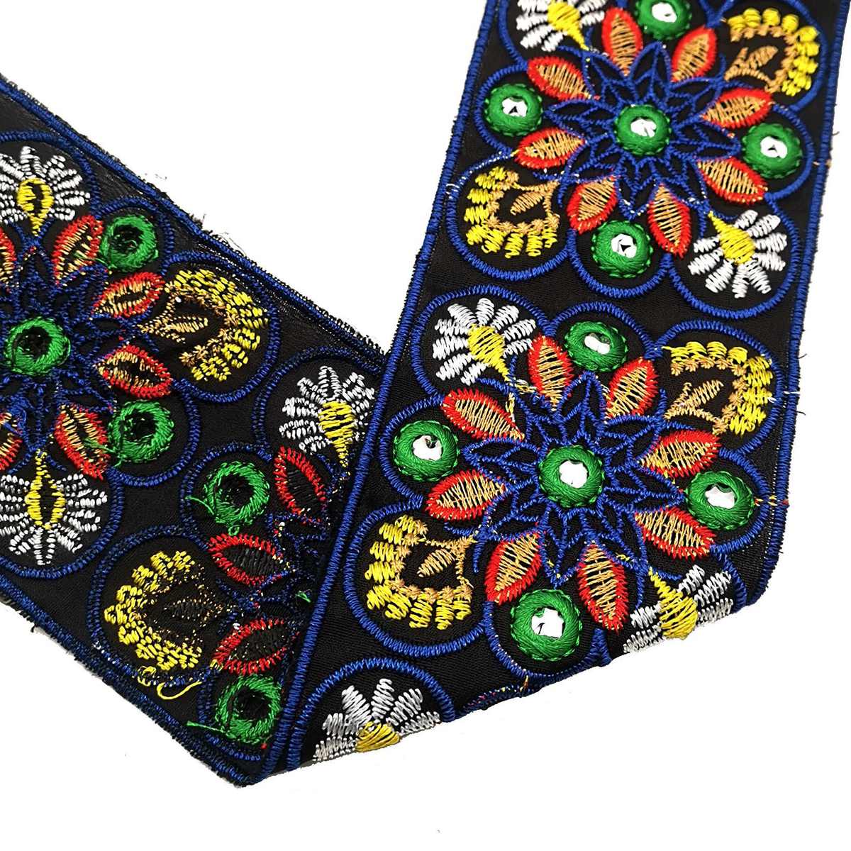 外贸 镜片服装辅料风花边刺绣民族批发绣花条码中东时尚彩色