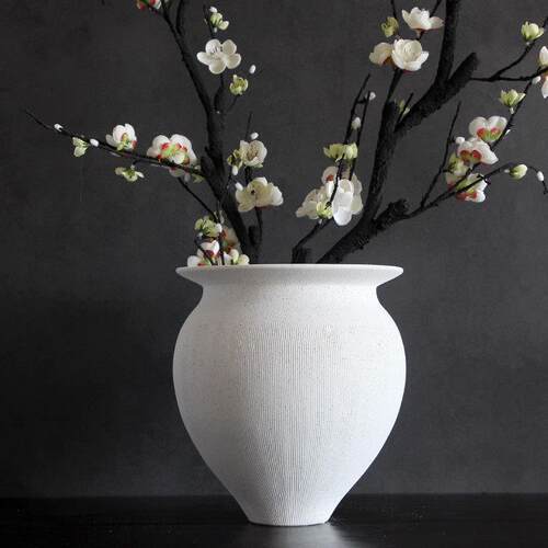 素烧花瓶摆件客厅仿真花插花干花餐桌电视柜陶瓷家居装饰品