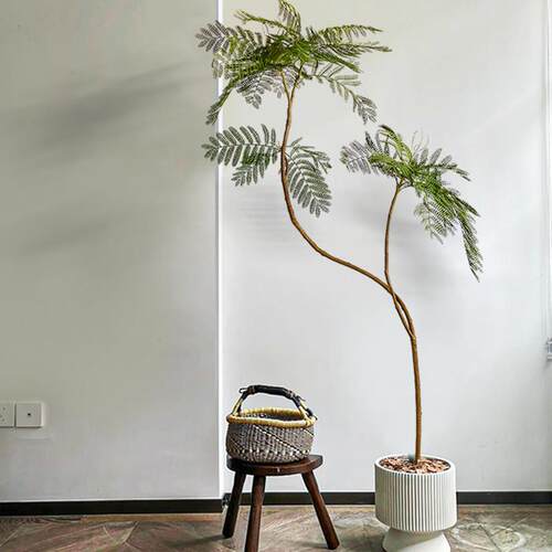 彷真绿色植物蓝色的花楹室内客厅高端轻奢装饰花大型落地盆栽树彷