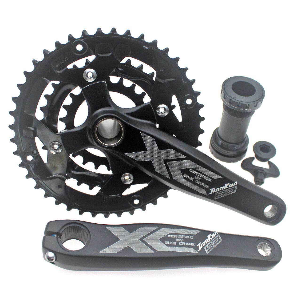 建坤 9速27速22/32/44T 170mm山地车曲柄牙盘 山地车一体中空曲柄