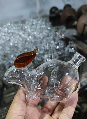 盛酒器100毫升兔子装泡酒瓶高硼硅玻璃十二生肖泡酒生肖酒瓶白酒
