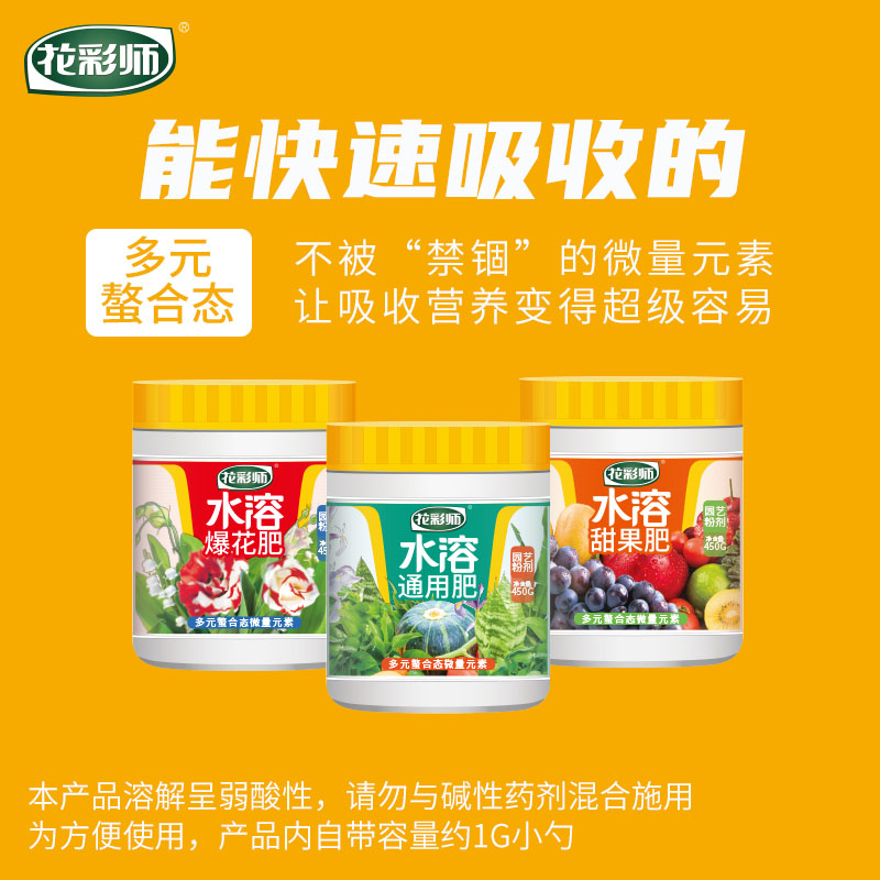 虹越花彩师花肥水溶性复合肥蔬菜农用种菜家用通用肥料草莓专用肥