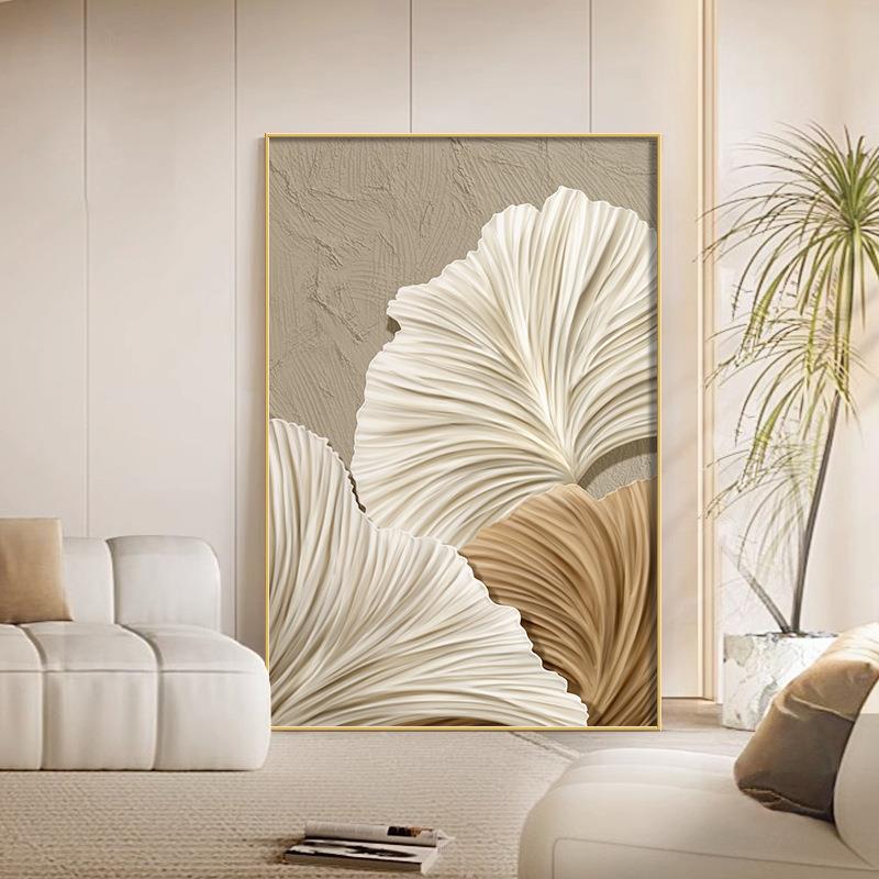 法式奶油风挂画客厅卧室软装原木风花卉抽象玄关走廊过道装饰画