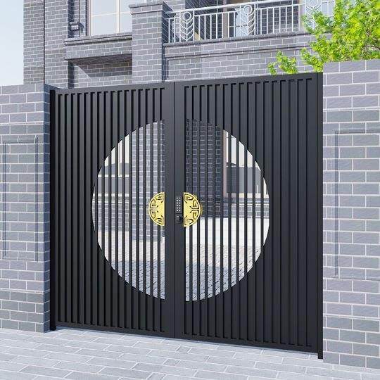 中式铝艺大门别墅对开门农村自建房花园大门新中式铝合金庭院大门