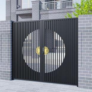 中式铝艺大门别墅对开门农村自建房花园大门新中式铝合金庭院大门