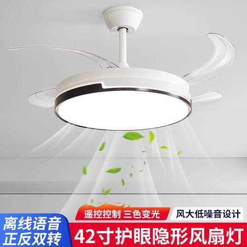 隐形风扇灯客厅餐厅静音吊扇灯 2025年新款家用一体电扇吊灯具