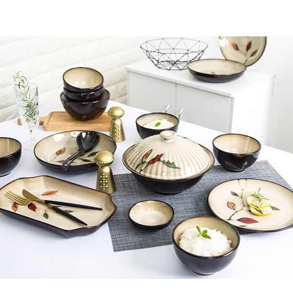 餐具套装碗盘家用组合碗碟盘套装碗碟盘子陶瓷创意餐具6/10人组合