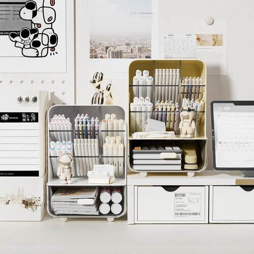 Desktop Multi-Function Transparent Storage Box, Slanted Penc