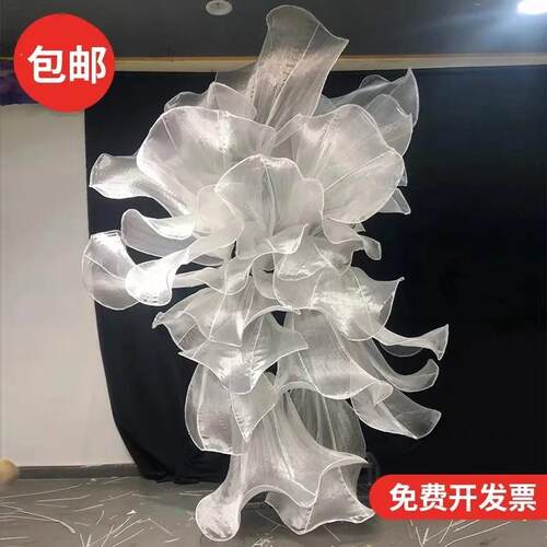 婚礼艺花婚庆橱窗巨型花艺欧根纱背景装饰花纸纱美陈真丝花艺