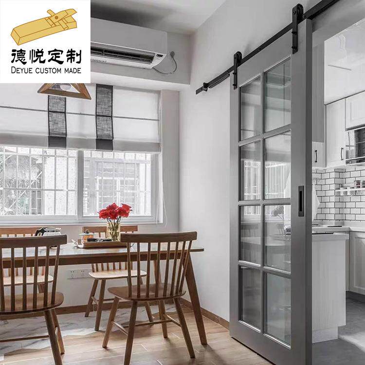 厨房谷仓门纯实木吊轨推拉门卫生间玻璃移门直销