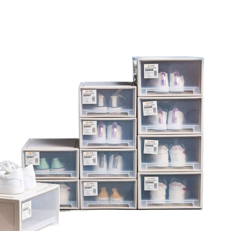自由组合鞋盒抽屉式家用免组装防尘透明塑料加厚男女球鞋收纳盒