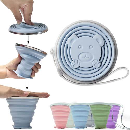 Folding Cup Foldable Collapsible Telescopic Silicone Water B