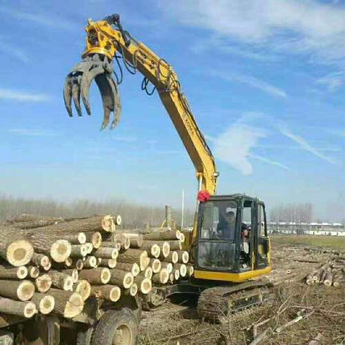 挖掘机抓木器液压360度旋转60挖机75夹木器抓铁抓钢抓草捆抓石器
