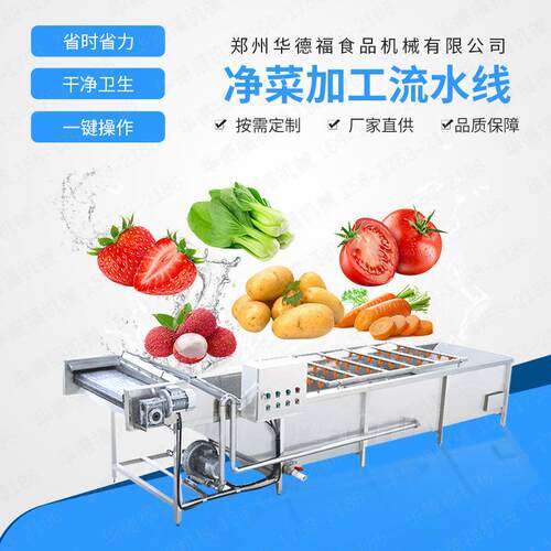 气泡清洗机全自动净菜加工设备喷淋式果蔬气泡清洗设备华德福