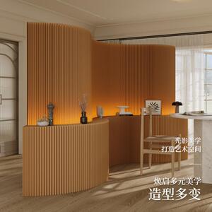 纸屏风发光置物隔断置物纸风墙氛围中灯隔档环保茶室展心琴纸会折