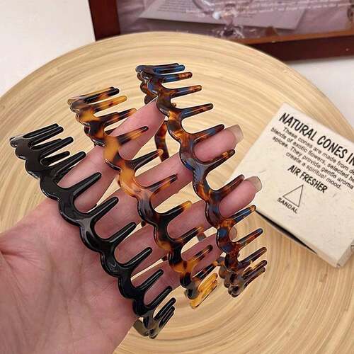 酸大波浪u型带齿发箍女高顶洗脸勒头颅发醋卡反戴蓬松不头M57箍头