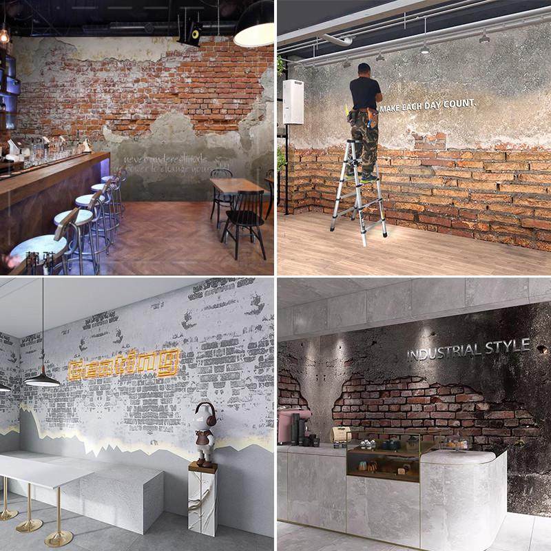 3d工业风格砖纹墙纸复古怀旧微水泥墙布火锅烧烤店餐饮店装修壁纸,家装主材,自贴墙纸/自粘墙纸,淘宝优惠券,粉丝福利购,淘宝优惠卷