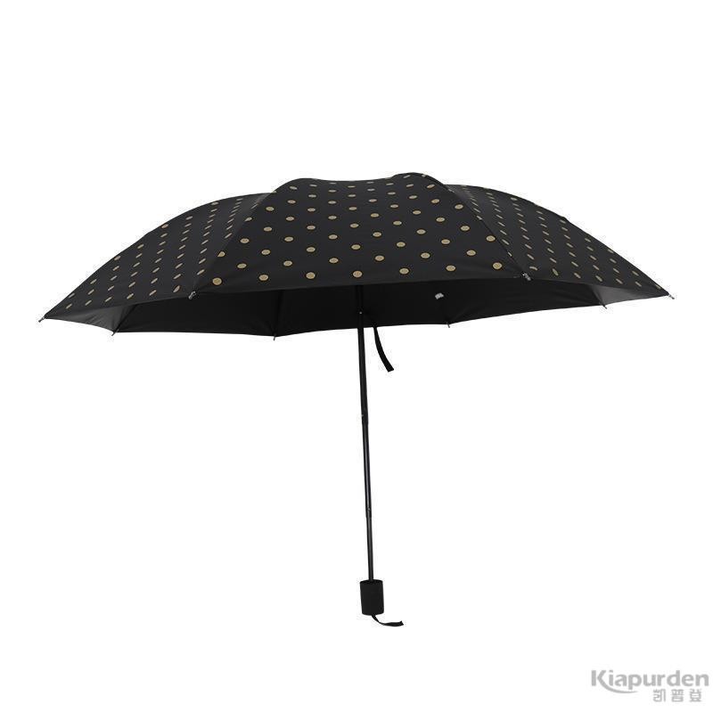 雨伞波点黑胶伞防紫外线太阳伞遮阳伞折叠伞韩国小清新晴雨两用伞