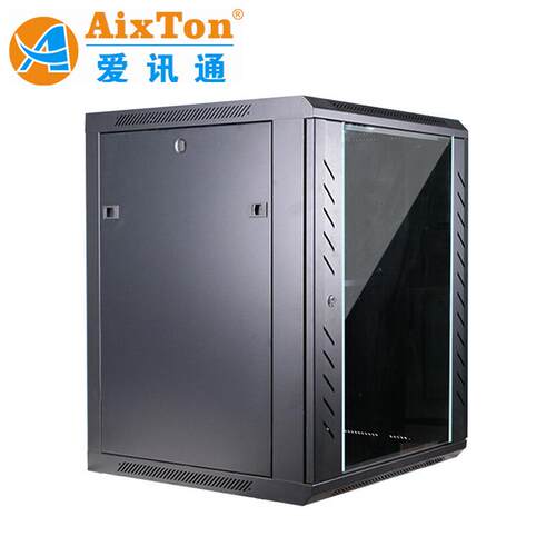 15U壁挂式机柜 黑色780mm服务机柜 壁挂式网络机柜