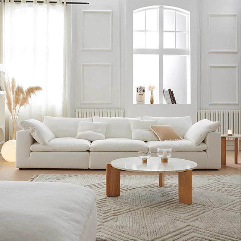 佛山家具布艺沙发奶油风小户型现简约防猫爪布客厅直排云感沙发