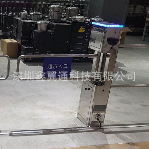 超市单向入口感应摆闸门禁机 商场出口语音播报闸机 单向禁行器