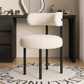 化妆凳轻奢高级感梳妆台椅子靠背凳子女生卧室2024新款 美甲化妆椅