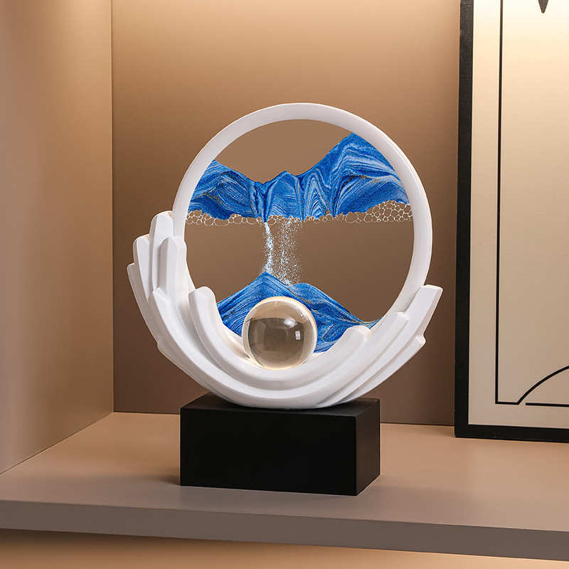 沙画时来运转玄关电视柜摆件高档客厅家居装饰品高级办公室装饰品图片