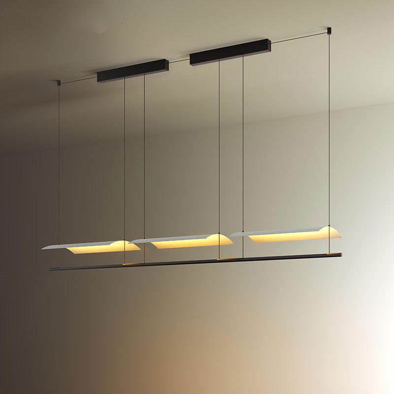 设计师餐厅创意吧台前台吊灯后现代简约艺术长条瓦片书房茶室吊灯