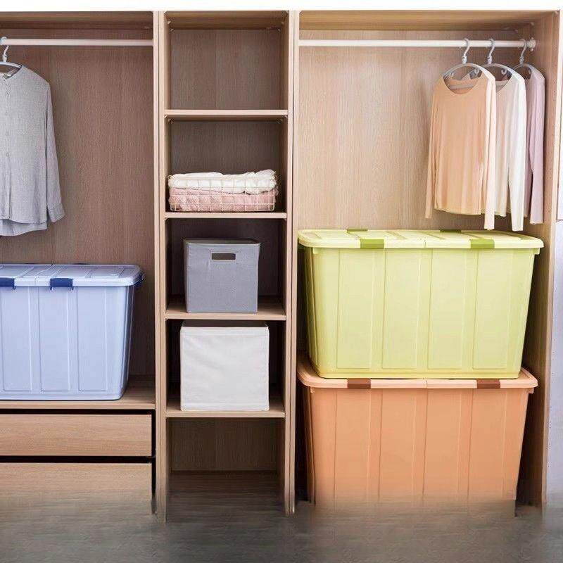 特大号加厚整理箱塑料有衣纳服被1子储物箱家周转箱盖用大容量收