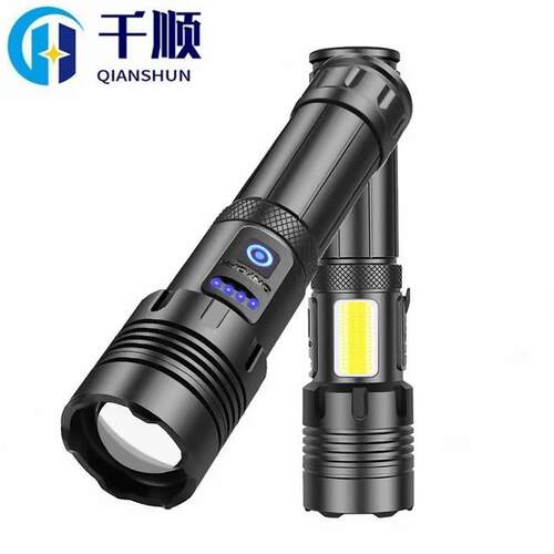 跨境新款+强光手提灯-充电红光警示户外防水探照灯