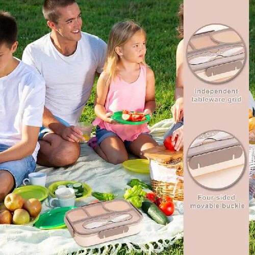 Divided Lunch Container Airtight Food Storage box 1.1L