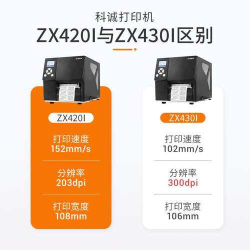 GoD诚EX科ZX420iZX430ZX420iZi工级不干胶打印条码机贴业纸标机签