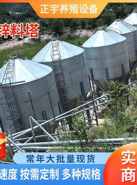 养殖料塔猪舍料线15吨20吨畜牧养殖自动化饲料下料器猪场镀锌料塔