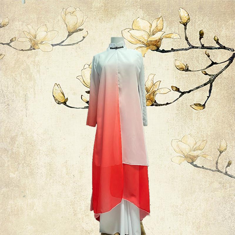 高档男飘逸国风女童水墨古典演出服舞童剑太极舞中蹈服少强扇子年