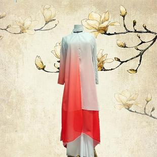 正品男童飘逸童国风女水墨古典演出舞服舞剑太极舞蹈中服少年强扇