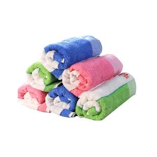 上海老牌钟牌414彩条小号中号大号吸水毛巾家用团购公司福利柔软