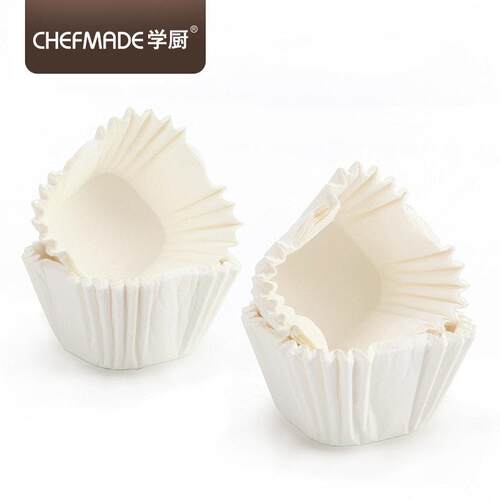 CHEFMADE学厨耐高温4号方形蛋糕纸杯纸托纸垫马芬纸杯包装纸100个