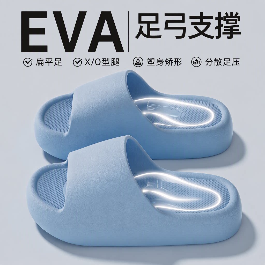 足弓支撑EVA厚底拖鞋女款夏季家居浴室防滑防臭踩屎感凉拖鞋
