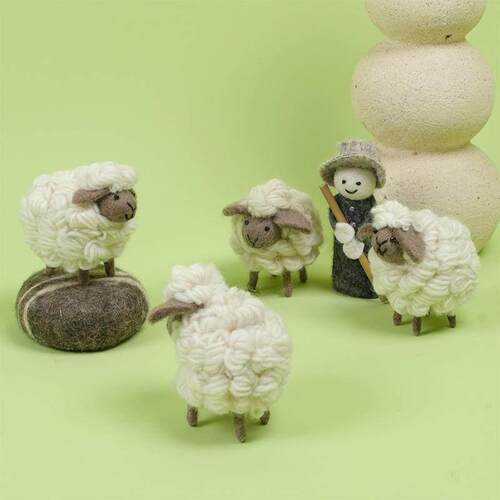 尼泊尔进口毛毡小羊摆件配饰礼物波西米亚羊毛手工卧室客厅装饰